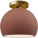 Radiance LED 7 inch Canyon Clay and Brushed Brass Semi Flush Ceiling Light