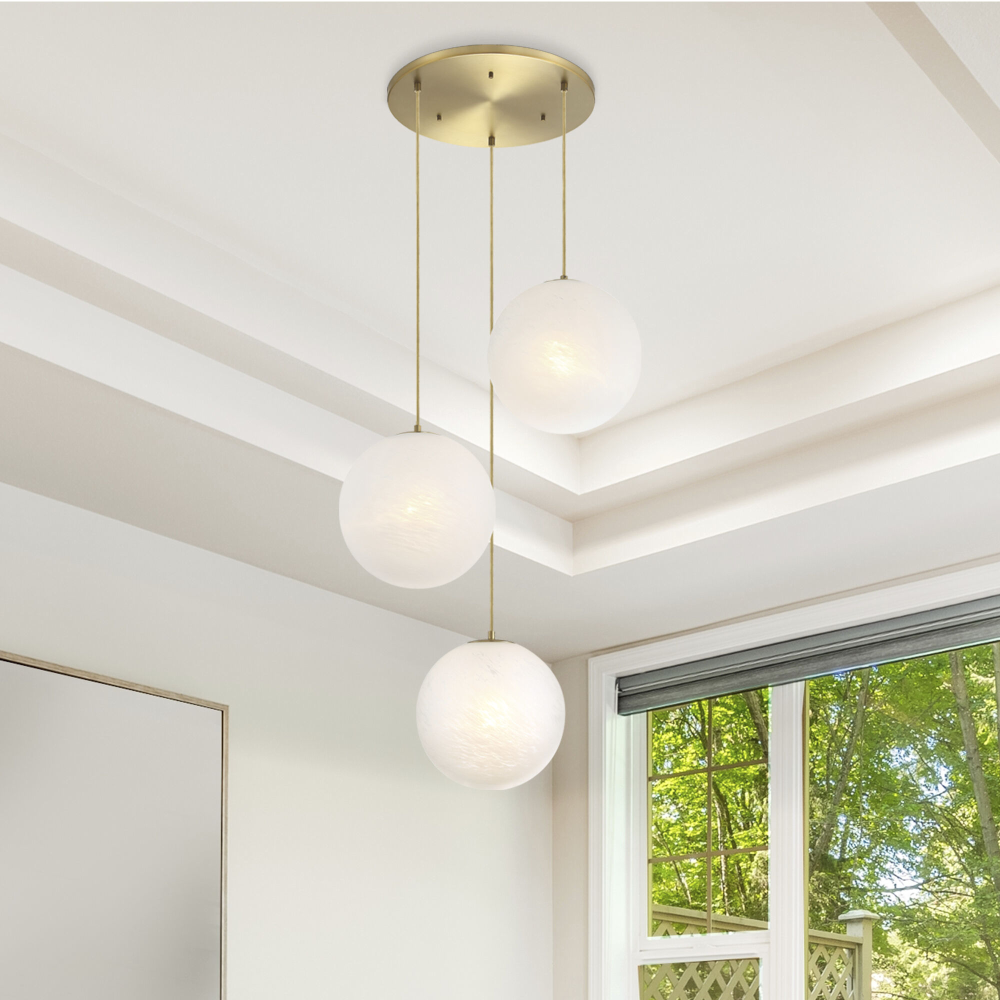 Pixie LED 30 inch Brushed Gold Chandelier Ceiling Light
