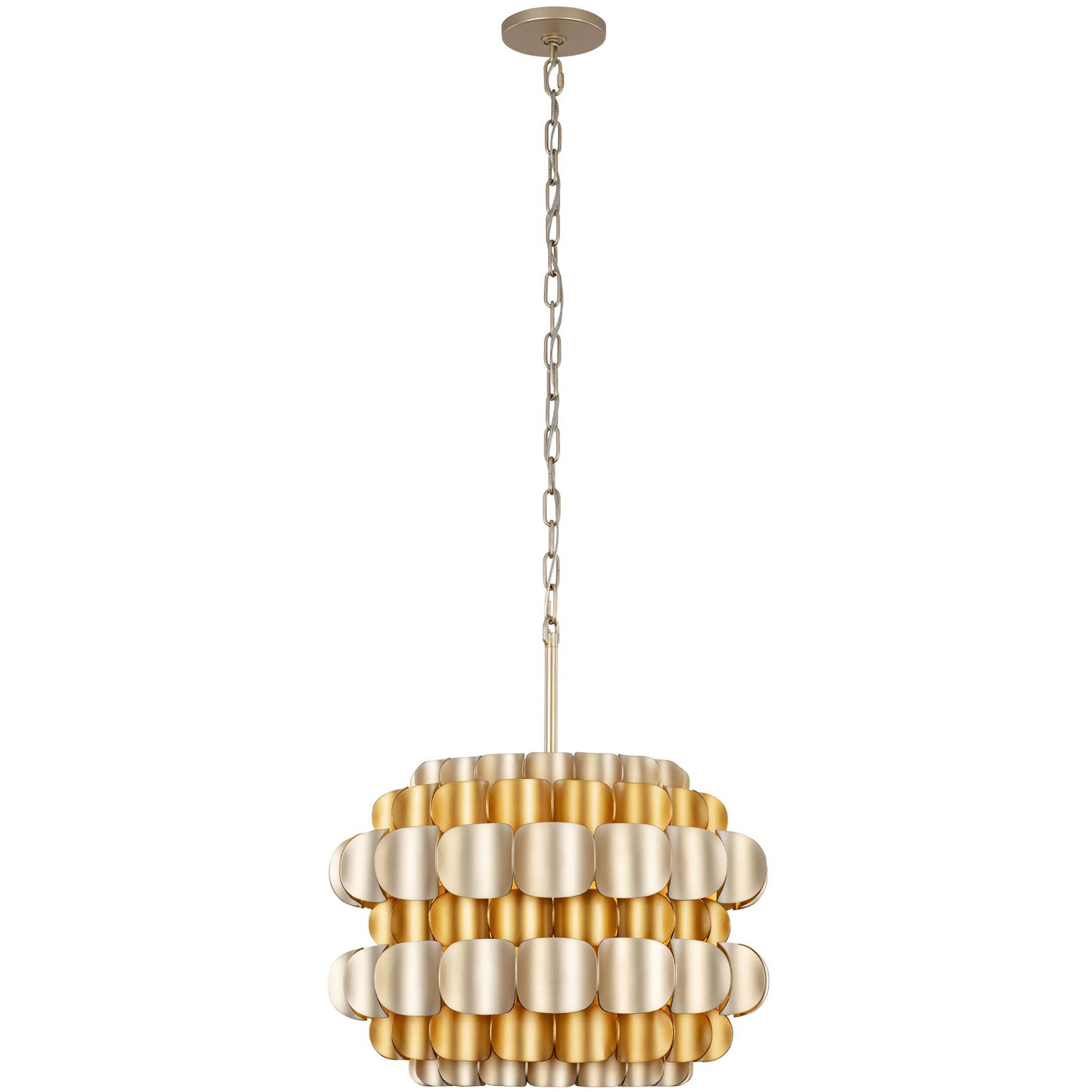 Swoon 3 Light 20 inch Antique Gold Pendant Ceiling Light, Smithsonian Collaboration