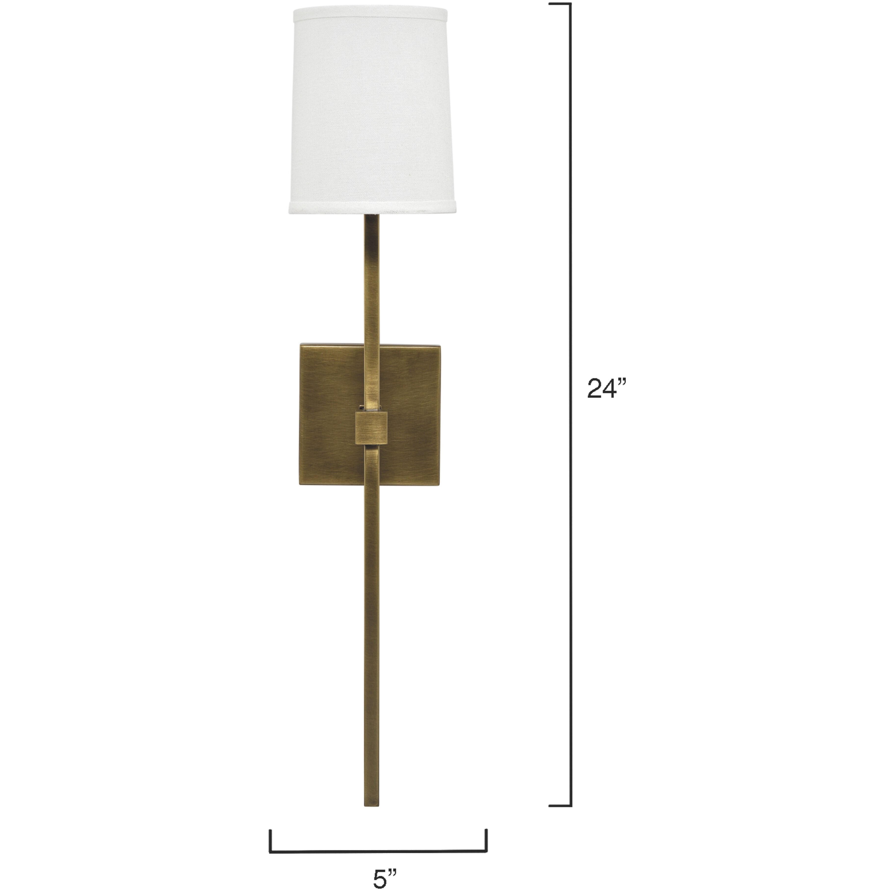 Minerva 1 Light 5 inch Antique Brass & White Linen Wall Sconce Wall Light