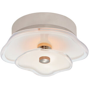 kate spade new york Leighton LED 6 inch Polished Nickel Layered Flush Mount Ceiling Light in Cream Tinted Glass