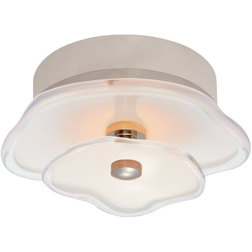 kate spade new york Leighton LED 6 inch Polished Nickel Layered Flush Mount Ceiling Light in Cream Tinted Glass