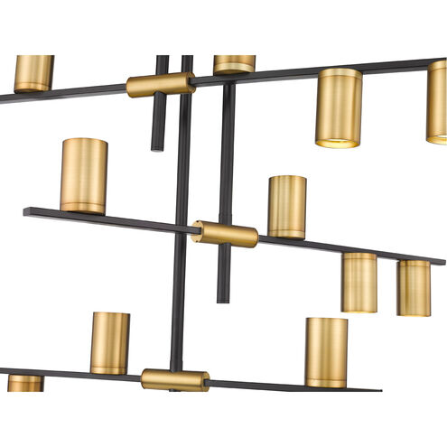 Calumet 12 Light 44 inch Matte Black/Olde Brass Chandelier Ceiling Light in Matte Black and Olde Brass