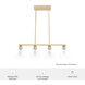Van Nuys 4 Light 32 inch Alturas Gold Linear Chandelier Ceiling Light, Medium