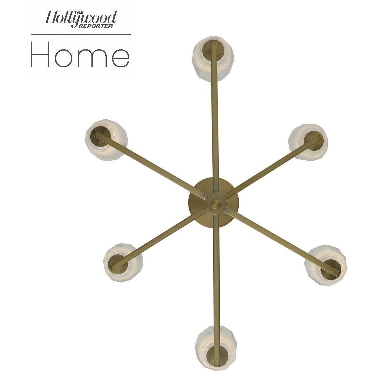 June LED 28 inch Winter Brass Chandelier Ceiling Light