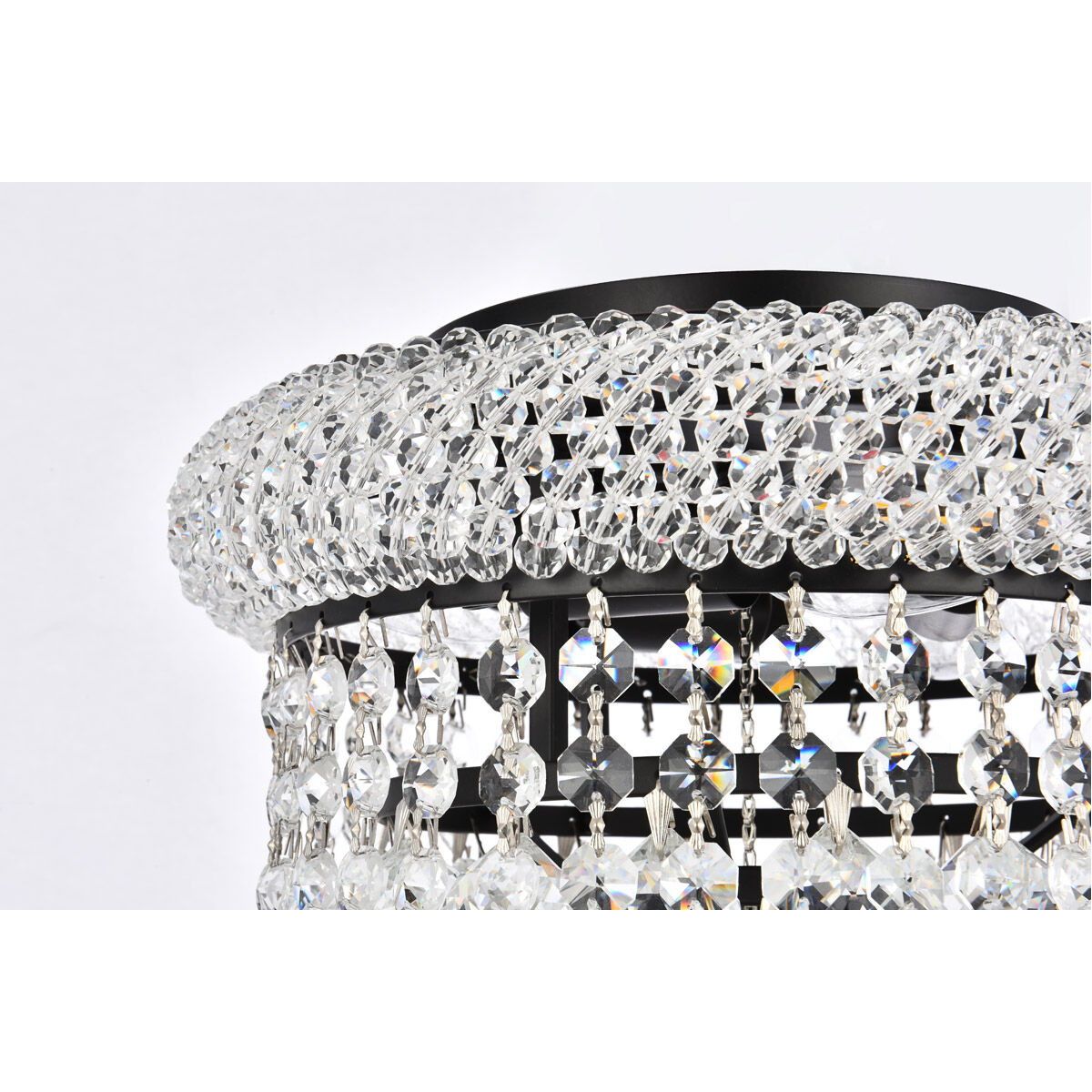 Primo 3 Light 10 inch Black and Clear Flush Mount Ceiling Light