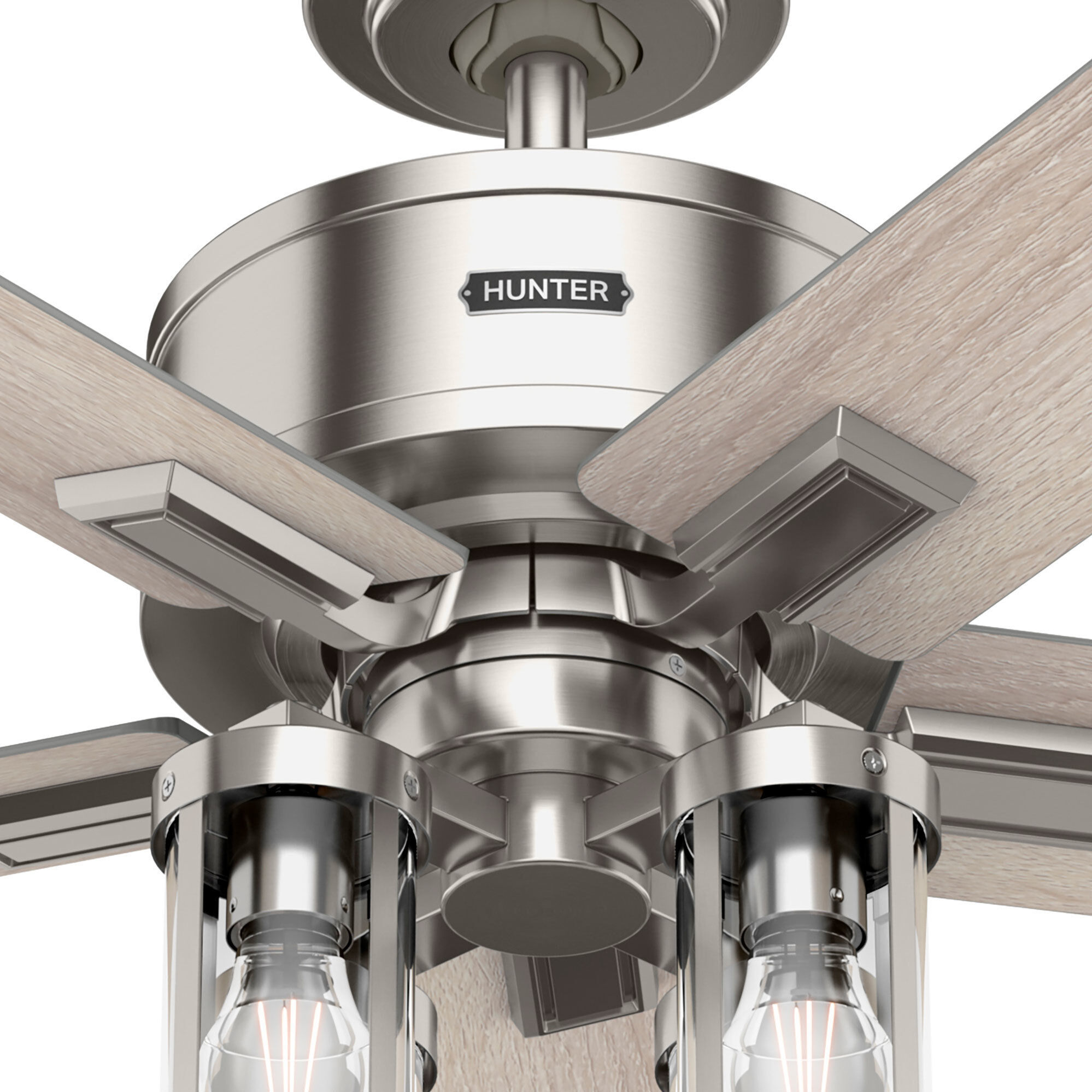 Astwood II 52 inch Brushed Nickel with Light Oak Blades Ceiling Fan