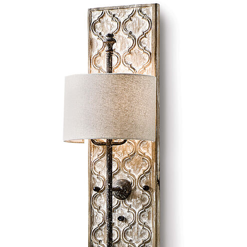Carved Panel 2 Light 10 inch Distressed Painted Wall Sconce Wall Light