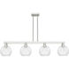 Arcadia Athens Island Light Ceiling Light in Brushed Satin Nickel, Clear