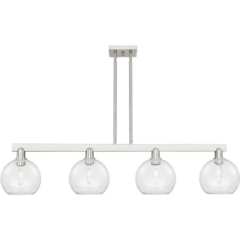 Arcadia Athens Island Light Ceiling Light in Brushed Satin Nickel, Clear
