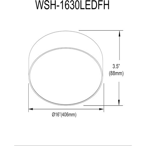 Walsh LED 16 inch Matte Black Flush Mount Ceiling Light