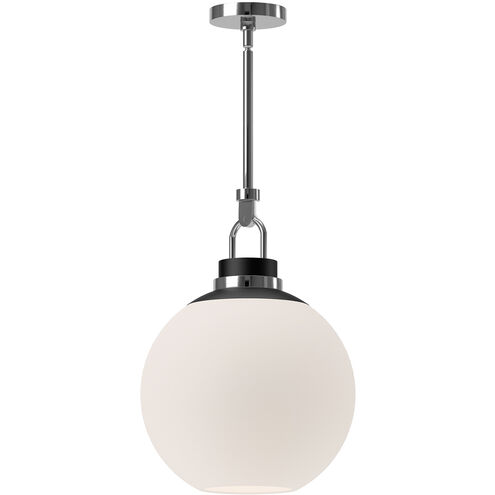 Alora Mood Copperfield 1 Light 15.75 inch Chrome Pendant Ceiling Light in Opal Glass
