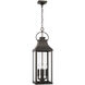 Bradford 4 Light 9 inch Oiled Bronze Outdoor Hanging Lantern