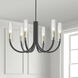 Wand 6 Light 30.5 inch Matte Black and Aged Brass Chandelier Ceiling Light