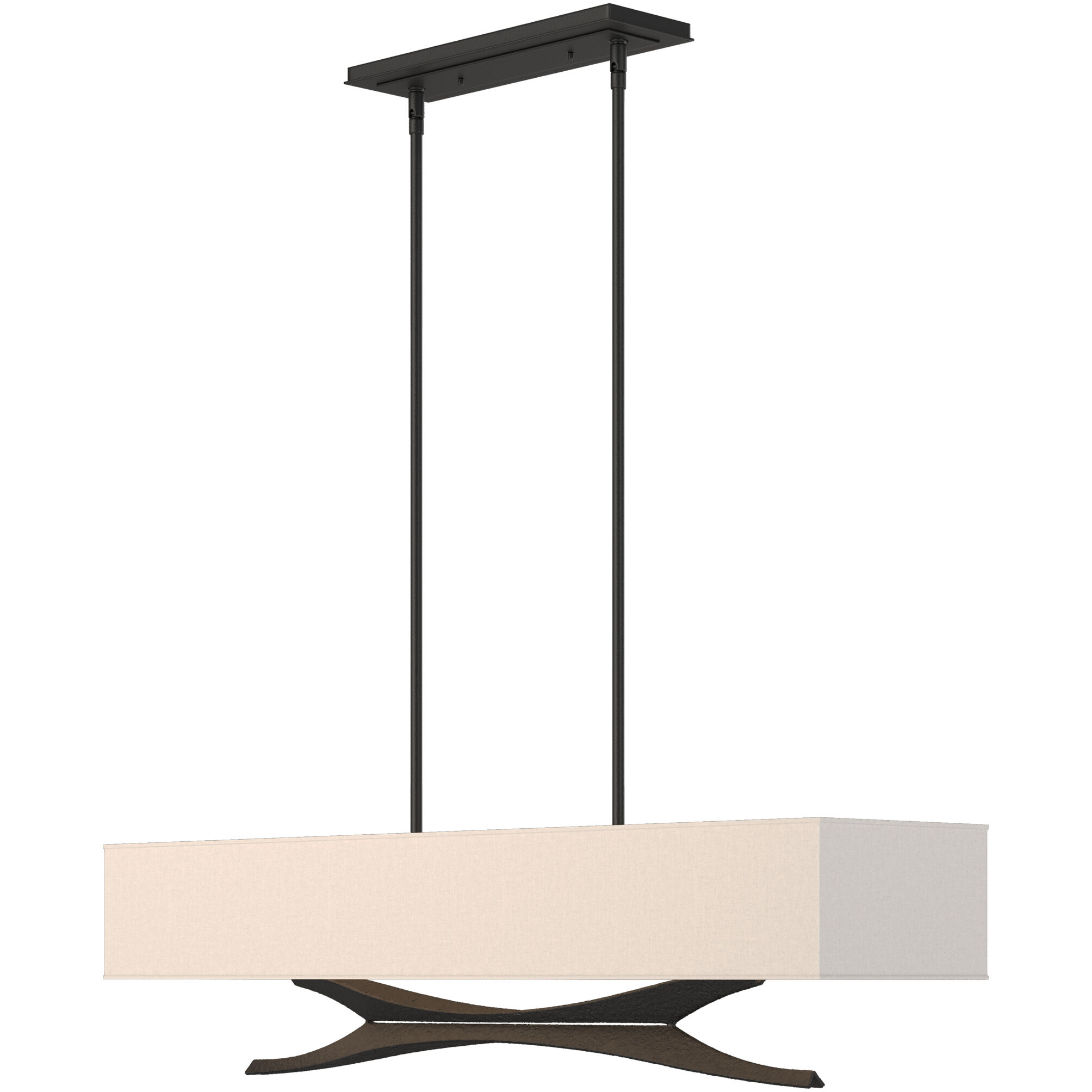 Moreau 4 Light 42 inch Black Pendant Ceiling Light in Flax
