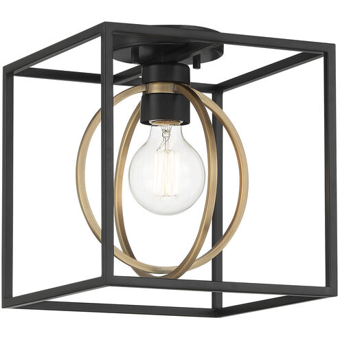 Kew Gardens 1 Light 10 inch Matte Black Semi-Flush Ceiling Light