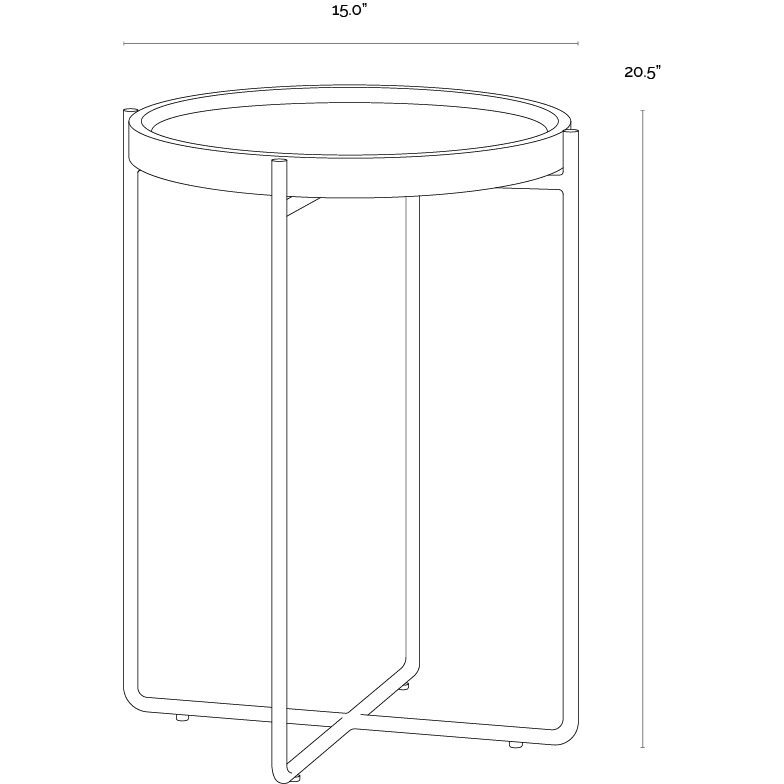 Liv 20.5 X 15 inch White / Yellow Gold End Table
