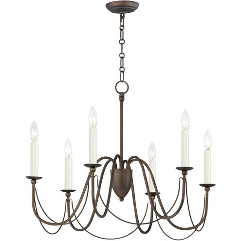 Plumette 6 Light 28 inch Chestnut Bronze Chandelier Ceiling Light