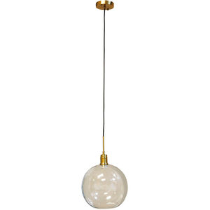 Luca 1 Light 11.75 inch Clear and Brass Pendant Ceiling Light 
