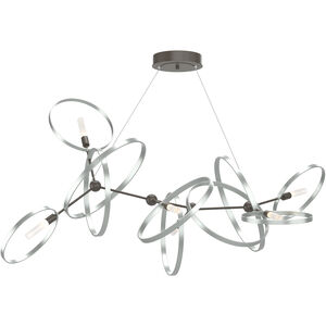 Celesse 6 Light 59.7 inch Dark Smoke and Vintage Platinum Pendant Ceiling Light in Dark Smoke/Vintage Platinum