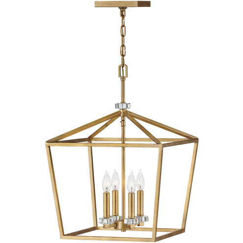 Stinson 4 Light 16 inch Distressed Brass Indoor Chandelier Ceiling Light
