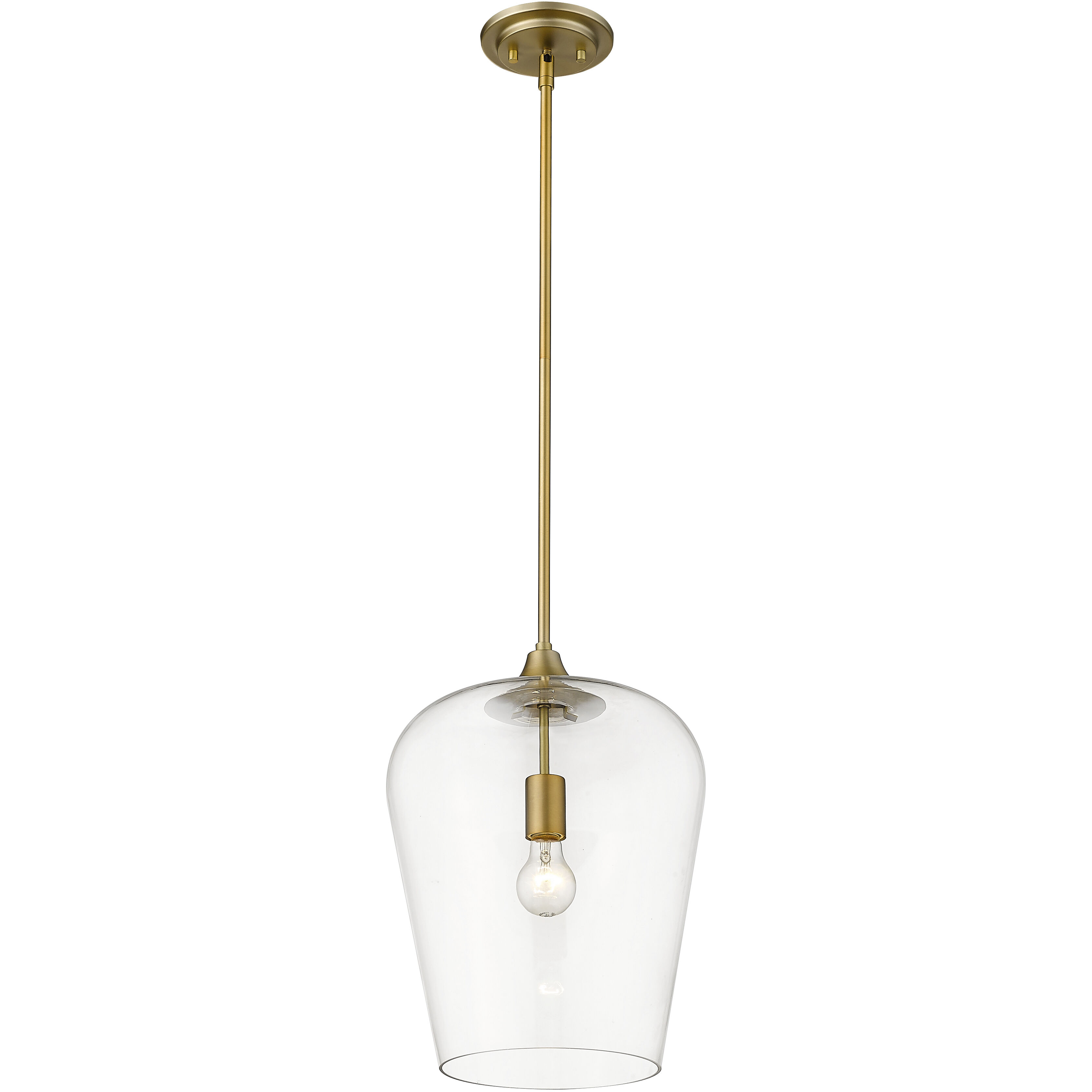 Joliet 1 Light 12 inch Olde Brass Pendant Ceiling Light