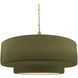Radiance Collection - Tier Pendant Ceiling Light in Brushed Nickel, Replaceable Bulb, Beige Twist Cord, Matte Green, 16.25W x 6H, Form+Finish+Function
