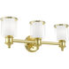 Middlebush 3 Light 24 inch Polished Brass Bath Vanity Wall Light