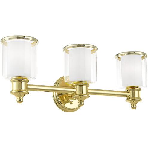 Middlebush 3 Light 24 inch Polished Brass Bath Vanity Wall Light