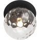 Burlat 1 Light 12.5 inch Matte Black Wall Sconce/Flush Mount Wall Light in Clear