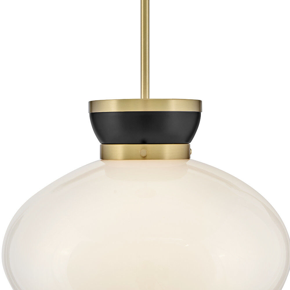 Lucy 1 Light 15 inch Black with Lacquered Brass Pendant Ceiling Light