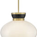 Lucy 1 Light 15 inch Black with Lacquered Brass Pendant Ceiling Light