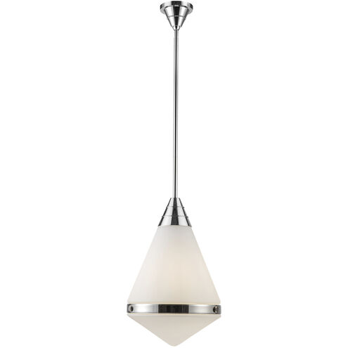 Willard 1 Light 13.5 inch Polished Nickel Pendant Ceiling Light in Opal Glass