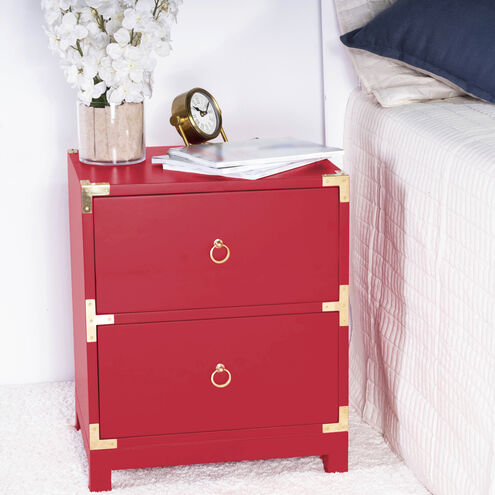 Butler Loft Ardennes Red Campaign Red Chairside Chest