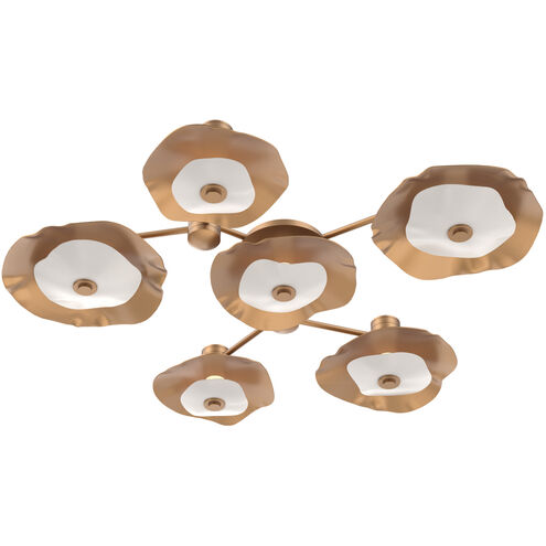 Cumulus LED 56.8 inch Novel Brass with White Metal Hub & Spoke Ceiling Light