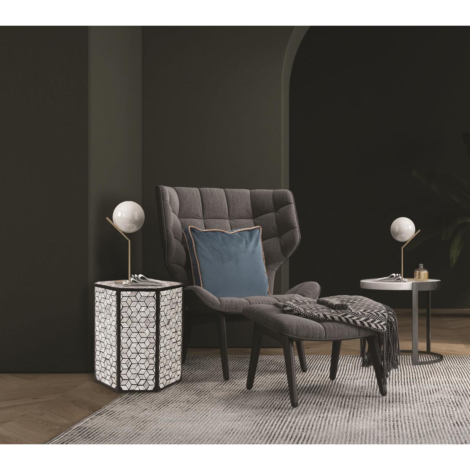 Avanti 18 X 16 inch Black and White End Table