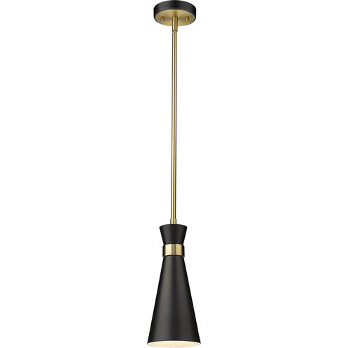 Soriano 1 Light 5.5 inch Matte Black and Heritage Brass Pendant Ceiling Light