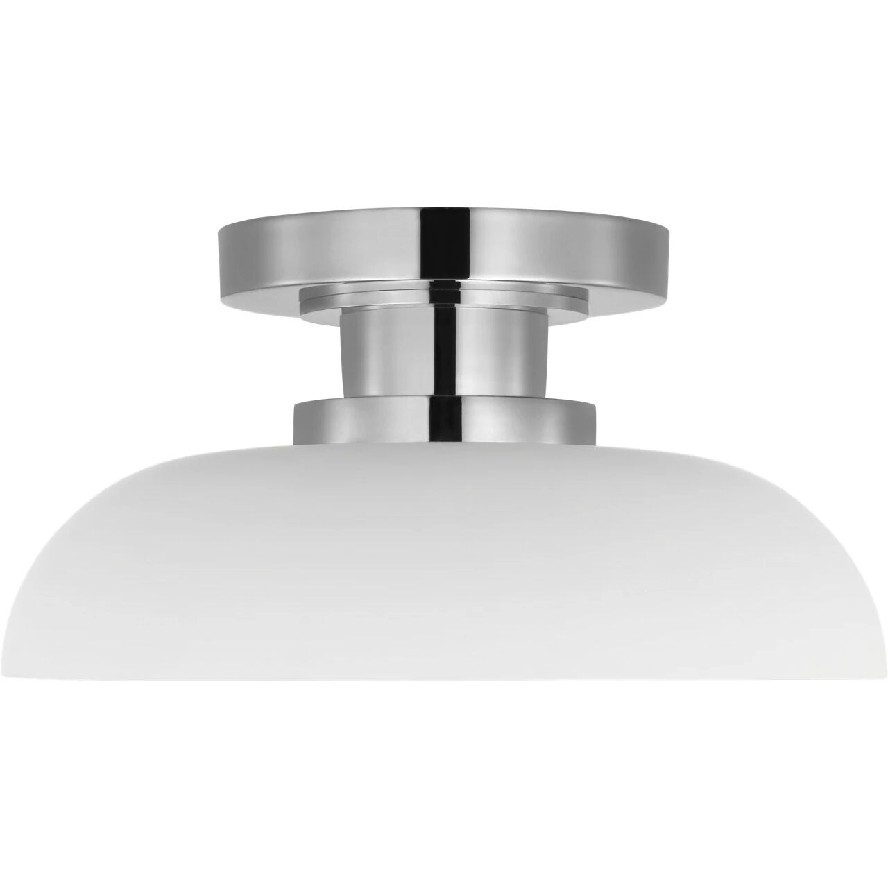 Amber Lewis Cyrus LED 8 inch Polished Nickel and Matte White Flush Mount Ceiling Light