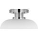 Amber Lewis Cyrus LED 8 inch Polished Nickel and Matte White Flush Mount Ceiling Light