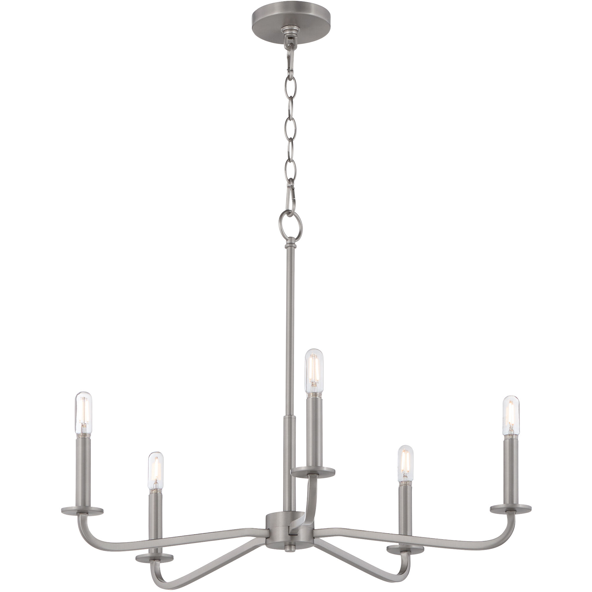 Rutherford 5 Light 24.5 inch Satin Nickel Chandelier Ceiling Light