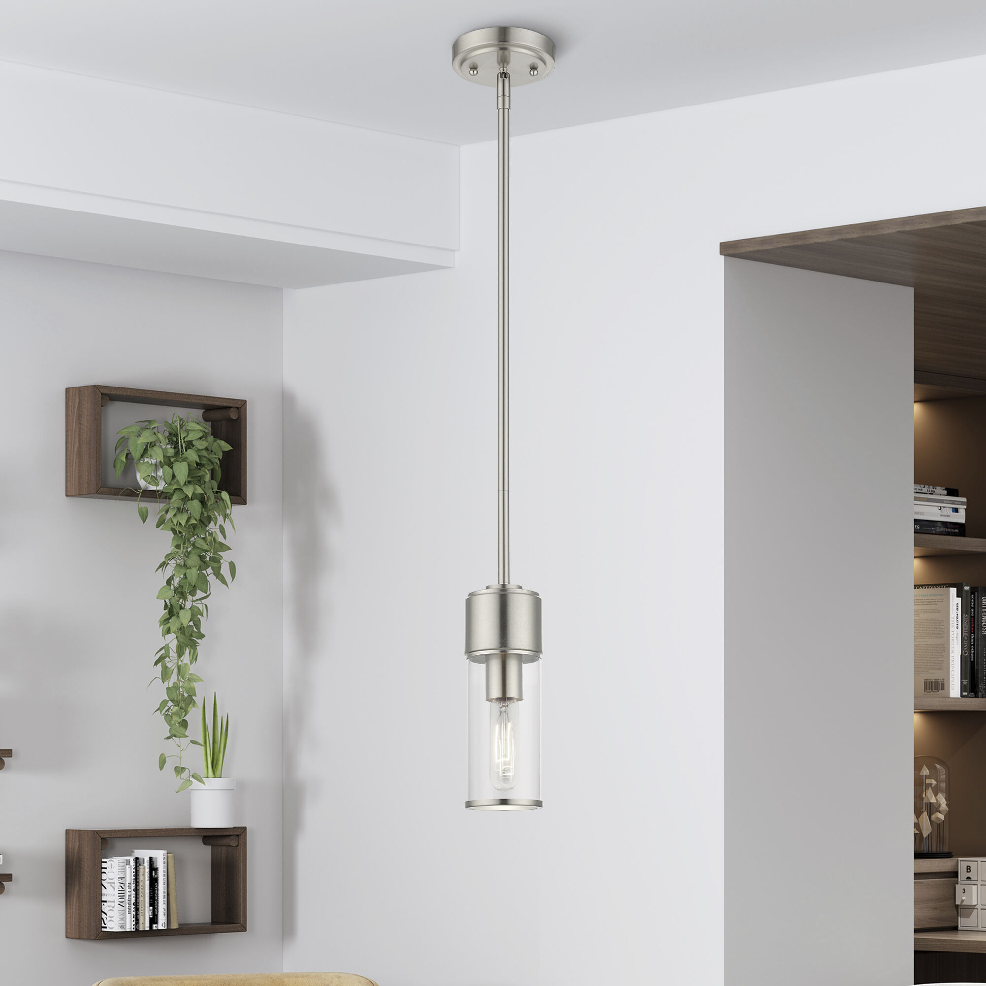 Quincy 1 Light 4.75 inch Brushed Nickel Mini Pendant Ceiling Light