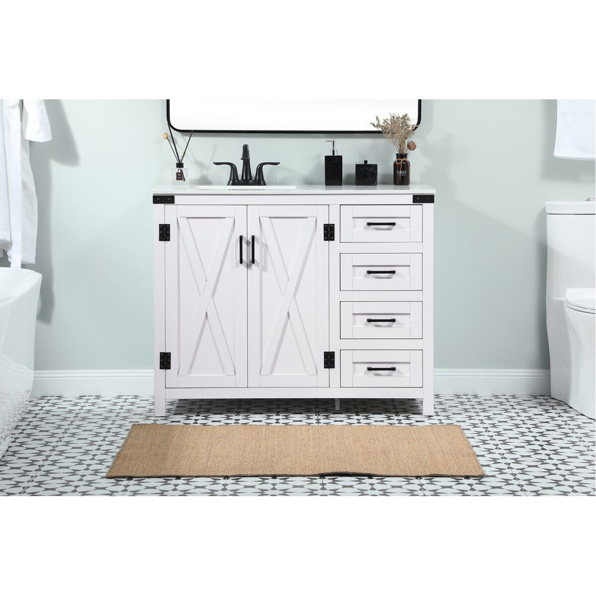 Grant 42 X 19 X 34 inch White Vanity Sink Set in Not Included