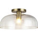 Alora Mood Sylvia 1 Light 12 inch Brushed Gold/Clear Glass Semi-Flush Mount Ceiling Light