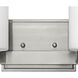 Miley 2 Light 13 inch Brushed Nickel Vanity Light Wall Light in Etched White
