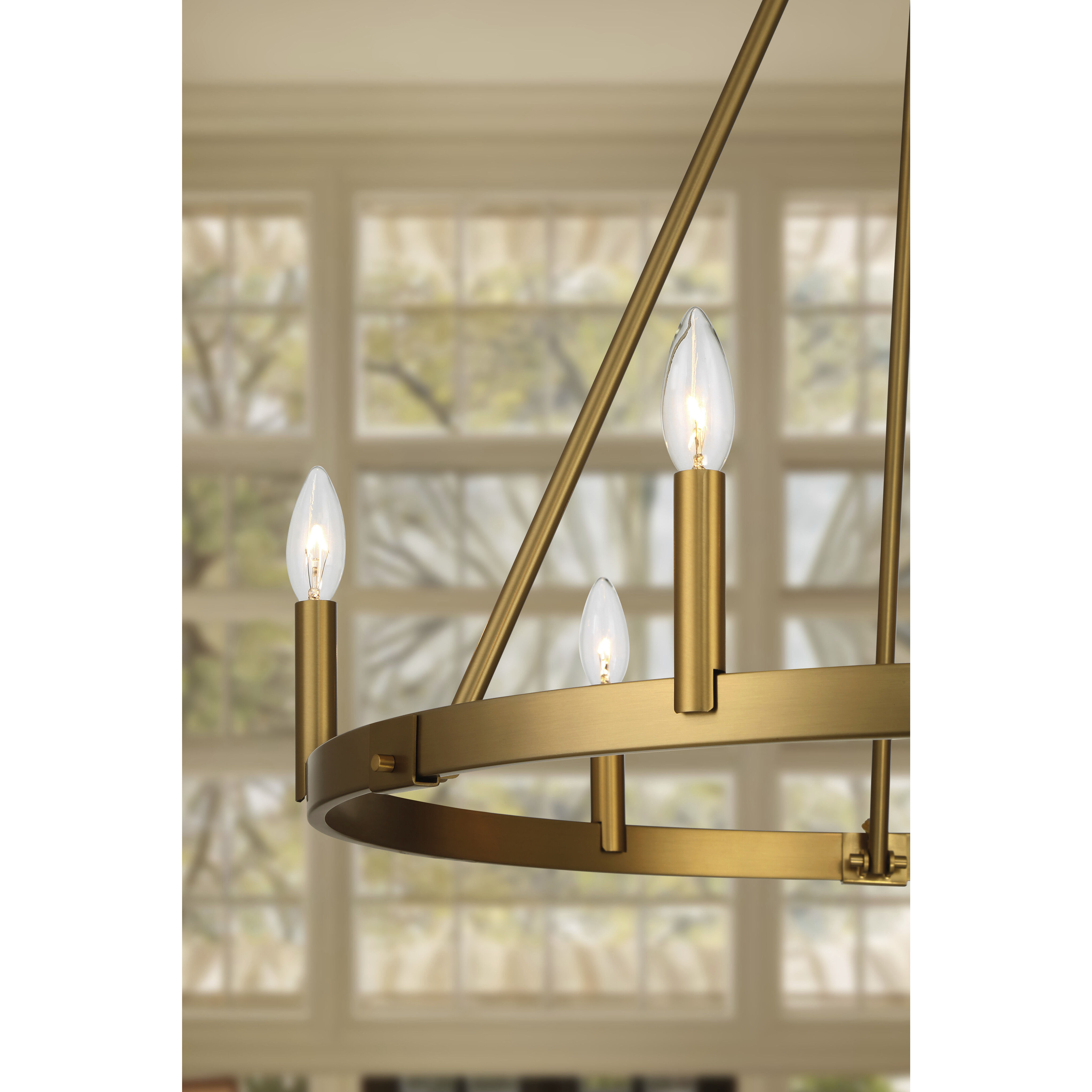 Dutton 6 Light 27.75 inch Signature Brass Chandelier Ceiling Light