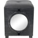 Newman 21.75 inch Black with Charcoal and Mirror Ottoman