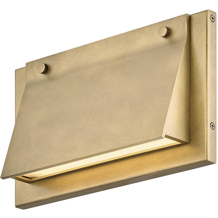 Fold LED 7 inch Heritage Brass Outdoor Wall Mount Lantern