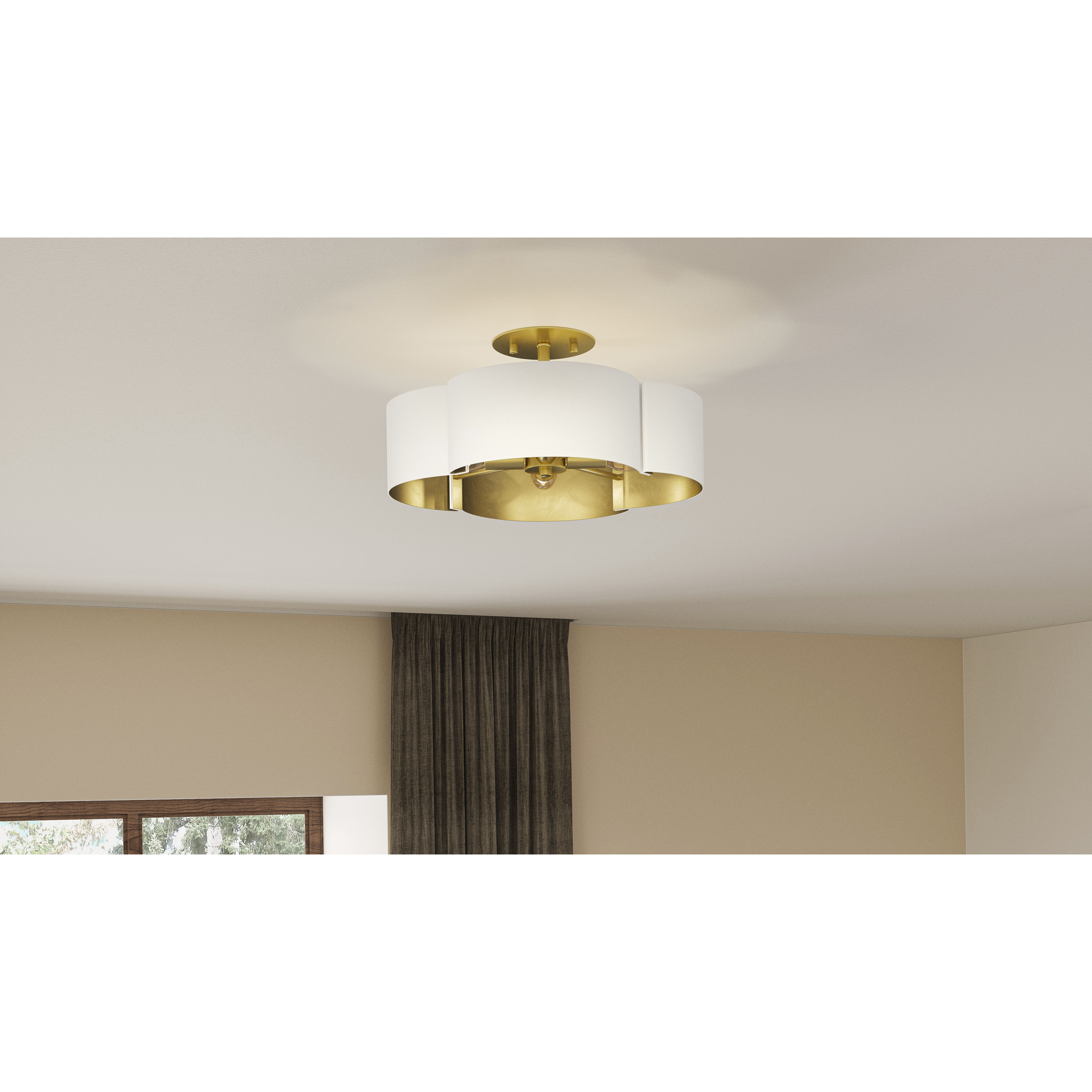 Balsam 4 Light 14 inch White Lustre Semi-Flush Mount Ceiling Light