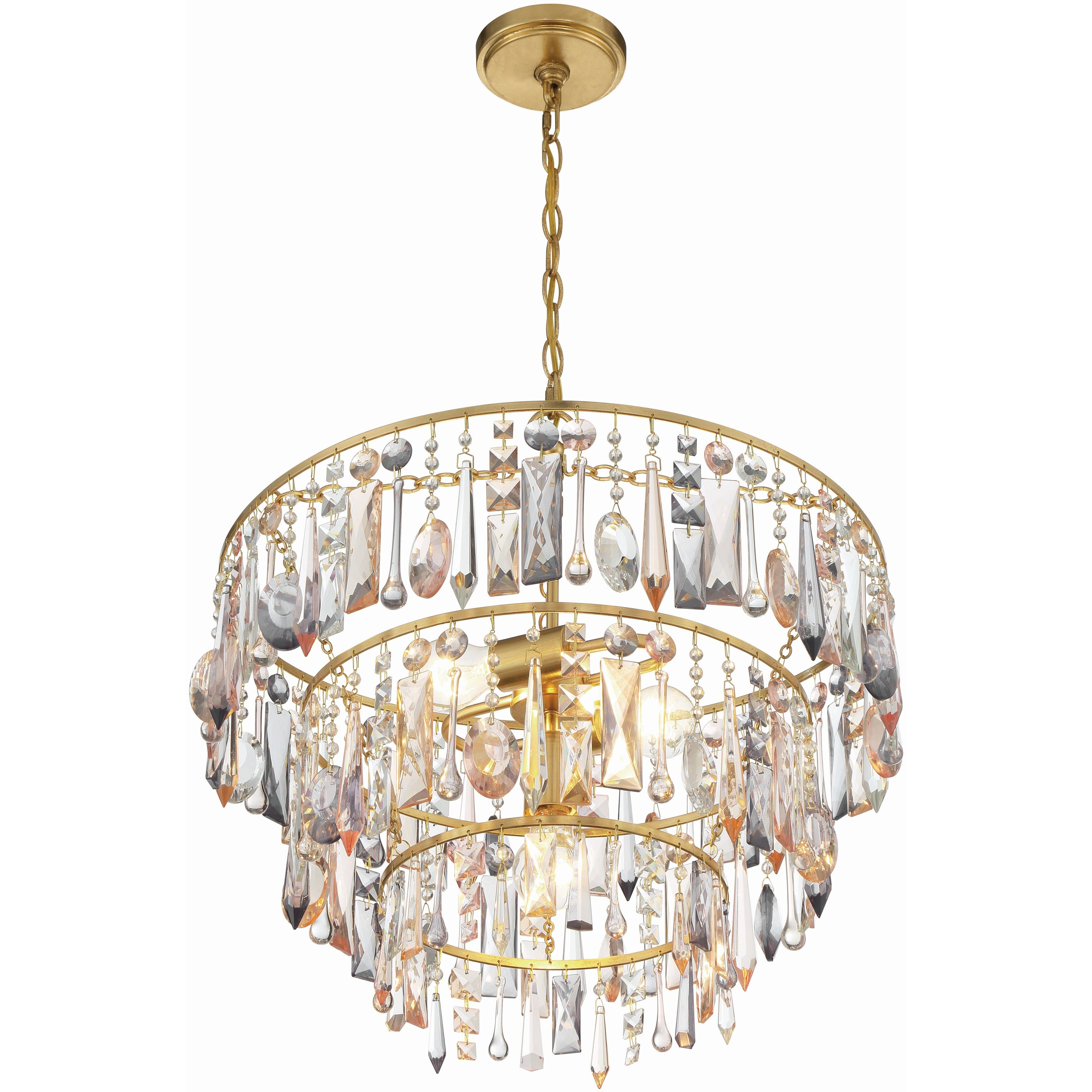 Elsa 3 Light 20 inch Antique Gold Chandelier Ceiling Light