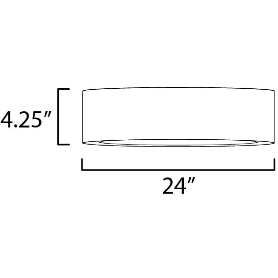 Echo LED 24 inch White and Black Flush Mount Ceiling Light in White/Black